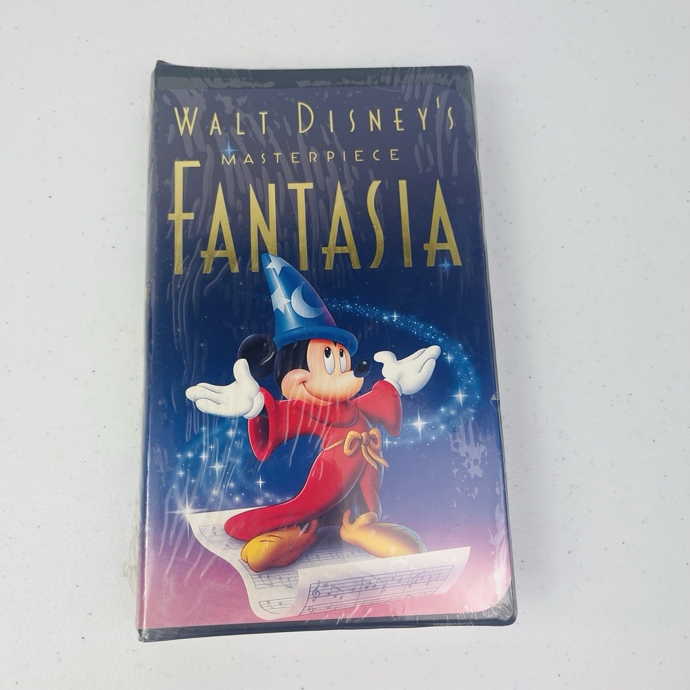 Fantasia VHS Video Walt Disneys Masterpiece Sealed Black Clamshell
